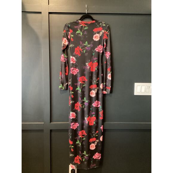 Revolve AFRM Didi crew neck floral long sleeve black Maxi Dress M - Picture 2 of 12